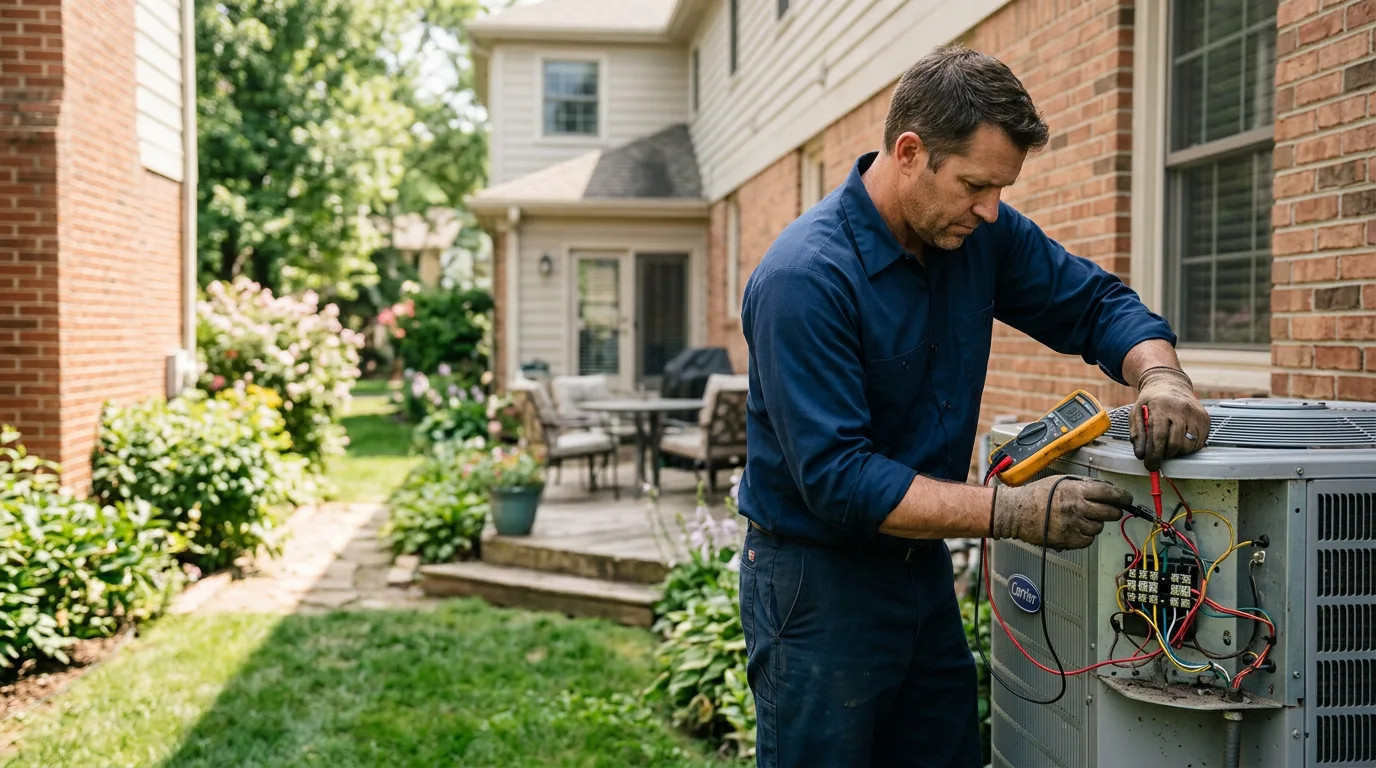HVAC technician working near La Fayette, NY